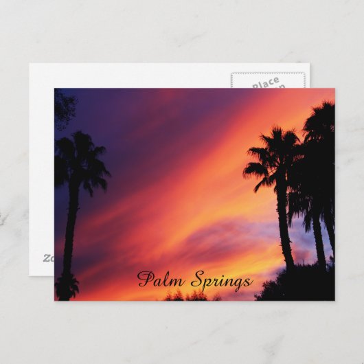 Palm Springs Sunset Postkarte (Vorne/Hinten)