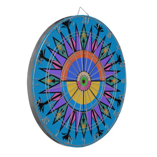 Palm Springs Tiki Fackel u. DattelpalmeDartboard Dartscheibe (Vorderseite Links)