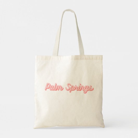 Palm Springs Tote Bag Pink & Red Retro Custom Tasc Tragetasche (Rückseite)