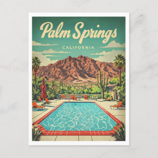 Palm Springs Vintag Inspiriertes Grafikdesign Postkarte