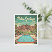 Palm Springs Vintag Inspiriertes Grafikdesign Postkarte (Stehend Vorderseite)