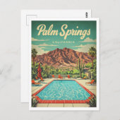 Palm Springs Vintag Inspiriertes Grafikdesign Postkarte (Vorne/Hinten)