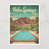 Palm Springs Vintag Inspiriertes Grafikdesign Postkarte (Vorderseite)