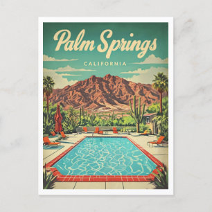 Palm Springs Vintage Inspiriertes Grafikdesign Postkarte