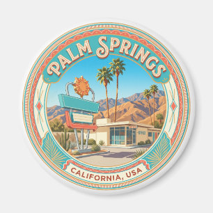 Palm Springs Vintage Motor Court Schild Kalifornie Magnet