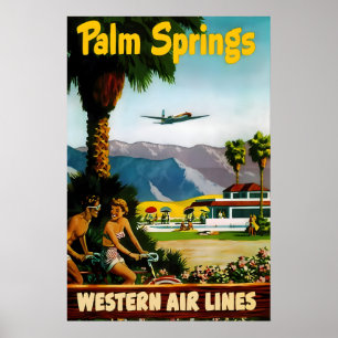 Palm Springs Vintage Reise Kunstposter Druck 1 Poster