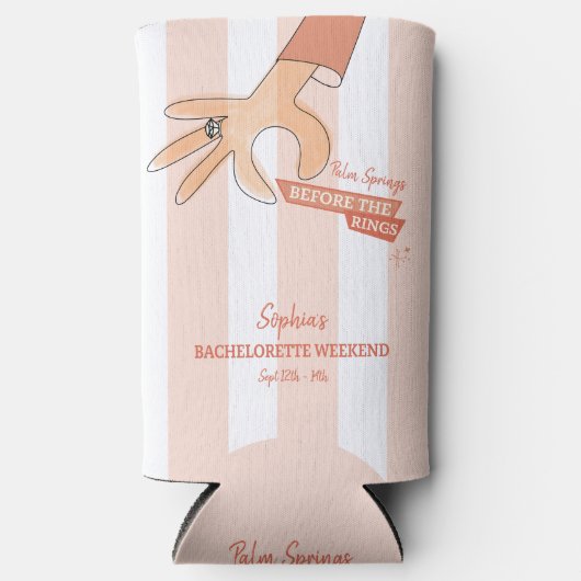 Palm Springs Vor dem Rings Bachelorette Selters Dosenkühler (Vorderseite)