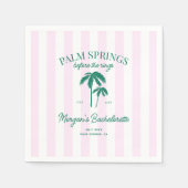Palm Springs vor dem Rings Bachelorette Serviette (Vorderseite)