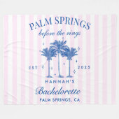 Palm Springs vor dem Rings Blue Bachelorette Fleecedecke (Vorderseite (Horizontal))