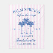 Palm Springs vor dem Rings Blue Bachelorette Fleecedecke (Vorderseite)