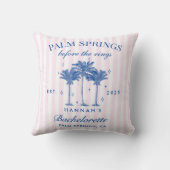 Palm Springs vor dem Rings Blue Bachelorette Kissen (Rückseite)