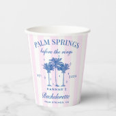 Palm Springs vor dem Rings Blue Bachelorette Pappbecher (Vorderseite)