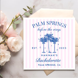 Palm Springs vor dem Rings Blue Bachelorette Serviette