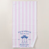 Palm Springs vor dem Rings Blue Bachelorette Strandtuch (Vorderseite)