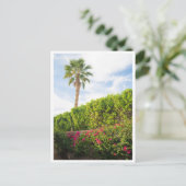 Palm Springs Wüstenblumen & Palme Postkarte (Stehend Vorderseite)