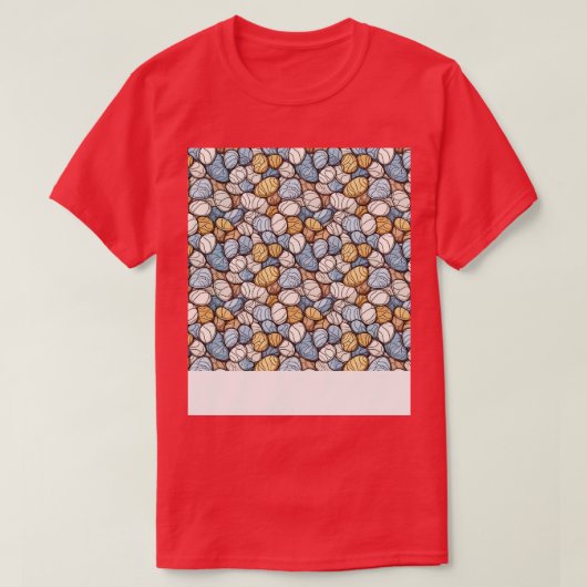 Palm Stones Seamless Pattern Beach Kiesel T-Shirt (Design vorne)