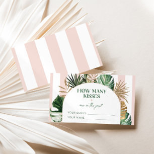 Palm Strand rosa Streifen wie viele Küsse Bridal S Begleitkarte