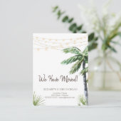 Palm String Lights Ankündigungspostkarte (Stehend Vorderseite)