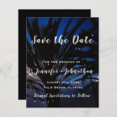 Palm String Lights Wedding Save the Date Cards (Vorne/Hinten)