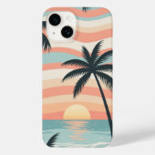 Palm Stripes – Tropical Calm Beach Phone Case (Rückseite)