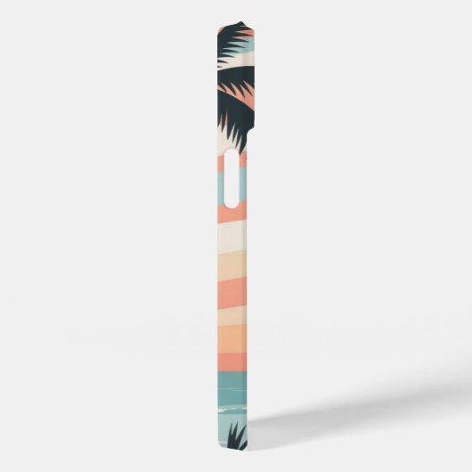 Palm Stripes – Tropical Calm Beach Phone Case (Rückseite / Rechts)