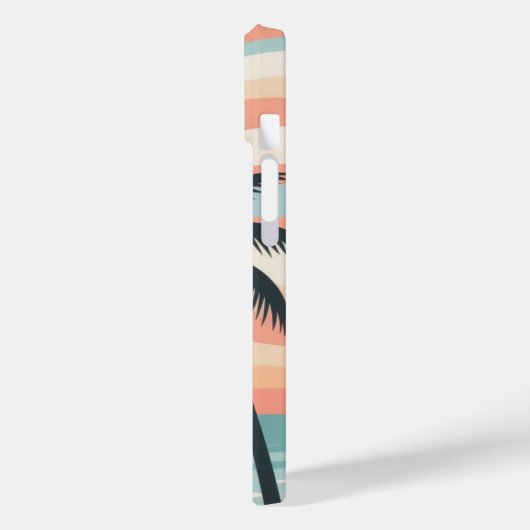 Palm Stripes – Tropical Calm Beach Phone Case (Rückseite / Links)