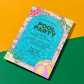 Palm Summer Blue Adult Pool Party Einladung