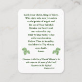 Palm Sunday Blessing Holy Week Prayer Card Platzkarte (Rückseite)