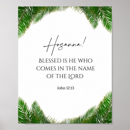 Palm Sunday Christlich Art | Hosanna John 12:13 Poster (Vorne)