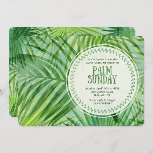 Palm Sunday Einladung (Vorne/Hinten)