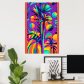 Palm Sunday Ken Gage Tropical Retrowave Poster (Heimbüro)