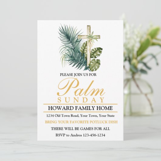 Palm Sunday Party Einladung (Stehend Vorderseite)