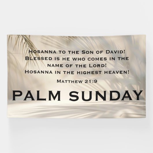 Palm Sunday Scripture with Soft Palm Shadows Banner (Horizontal)