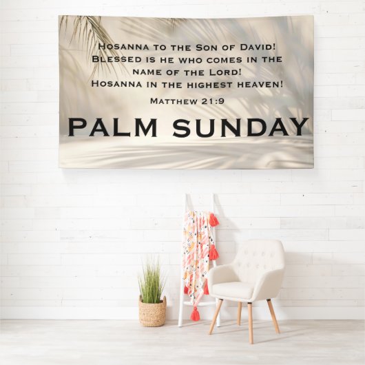 Palm Sunday Scripture with Soft Palm Shadows Banner (Insitu)