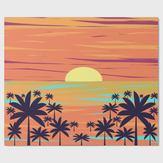 PALM SUNSET GESCHENKPAPIER (Flach)