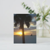 Palm Sunset Postkarte (Stehend Vorderseite)