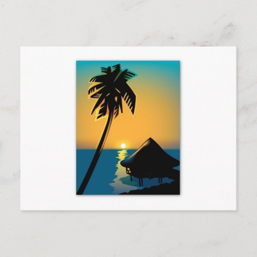 Palm Sunset Postkarte (Vorderseite)