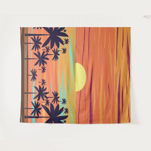 PALM SUNSET WANDTEPPICH (Vorderseite (Horizontal))