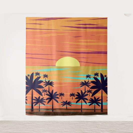 PALM SUNSET WANDTEPPICH (Vorderseite)