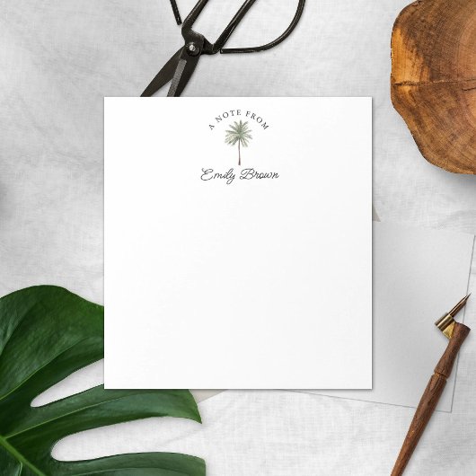 Palm Tree A Note from Niedlich Personalisiert Note Notizblock