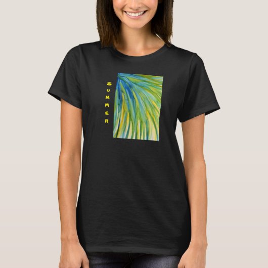 Palm Tree Abstract Watercolor T-Shirt (Vorderseite)