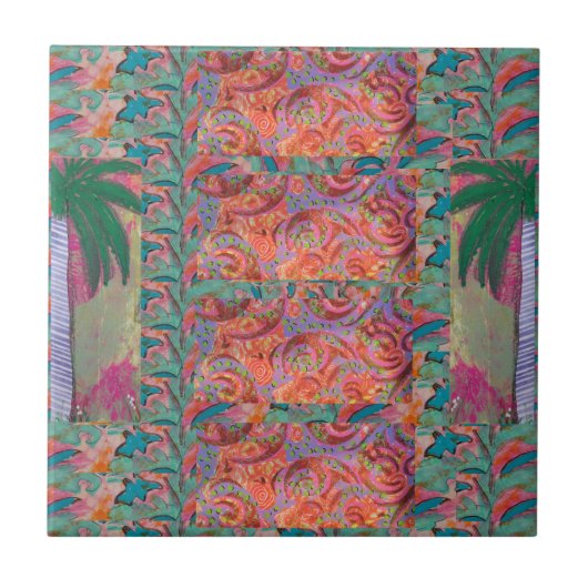 Palm Tree Abstrakt Fliese (Vorderseite)