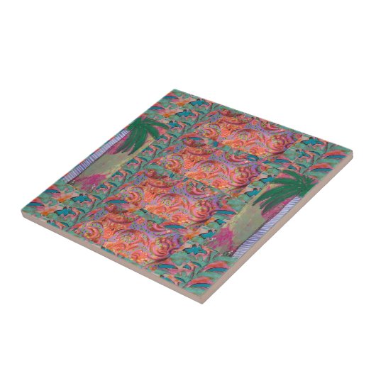 Palm Tree Abstrakt Fliese (Seite)