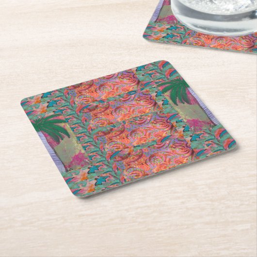 Palm Tree Abstrakt Rechteckiger Pappuntersetzer (angewinkelt)