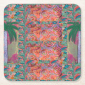 Palm Tree Abstrakt Rechteckiger Pappuntersetzer (Vorderseite)