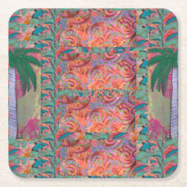 Palm Tree Abstrakt Rechteckiger Pappuntersetzer