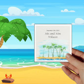Palm Tree and Beach Hochzeitscocktail Serviette