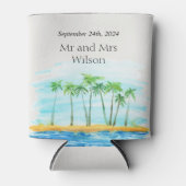 Palm Tree and Beach Wedding Dosenkühler (Vorderseite)