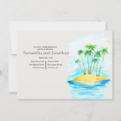Palm Tree and Beach Wedding Probe Einladung (Vorderseite)