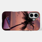 Palm Tree and Boat Beach Sunset Case-Mate iPhone Hülle (Rückseite (Horizontal))